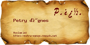 Petry Ágnes névjegykártya