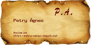 Petry Ágnes névjegykártya